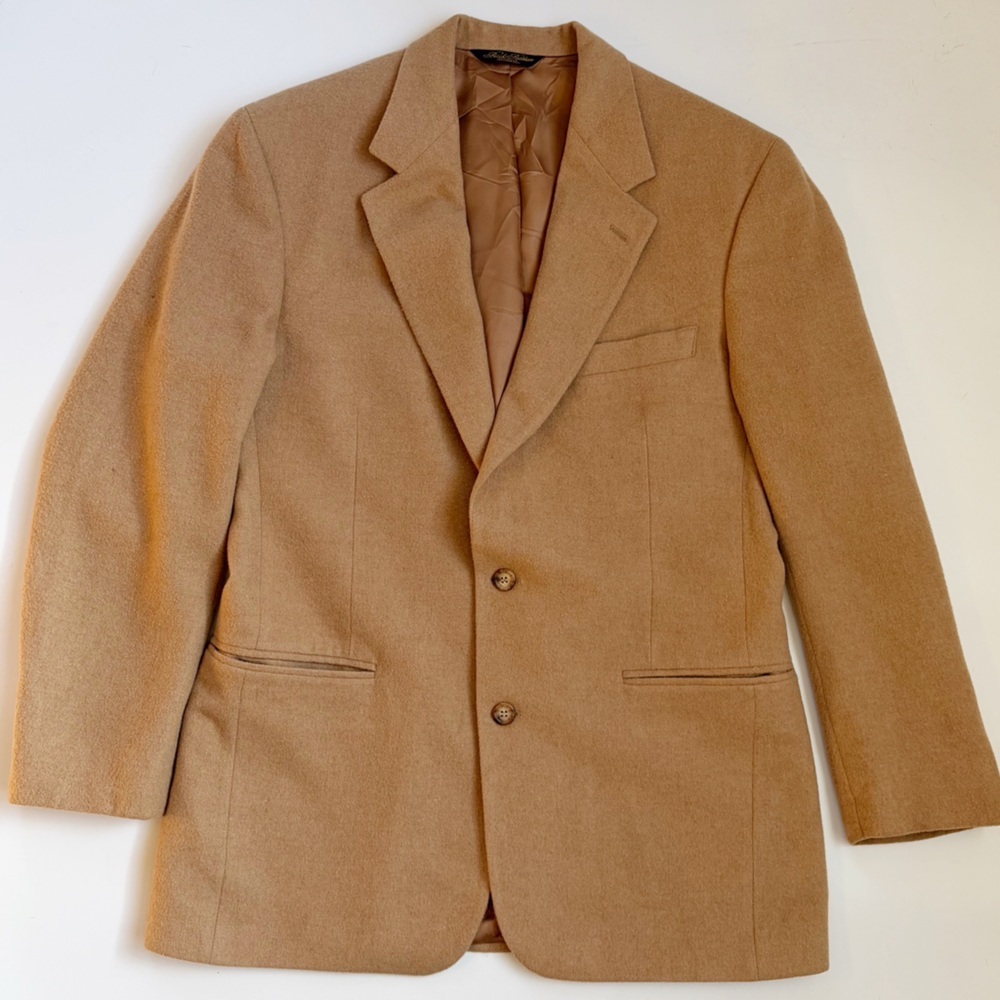 Vintage Brooks Brothers 100% Camel Hair Blazer Tan Mens 39R Heritage Sport Coat